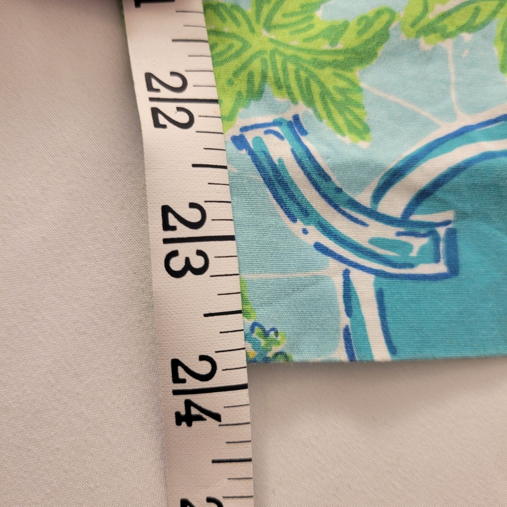 Lilly Pulitzer Pants Womens 10 Blue Green Poolside Palm Tree Crop Straight Leg - Picture 9 of 15